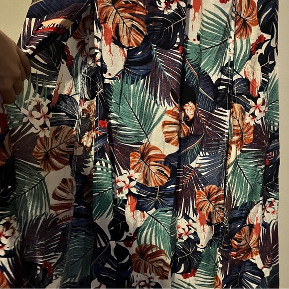 Myodress Tropical Print Split Double Split Bardot Vacation Maxi Dress - Picture 9 of 11